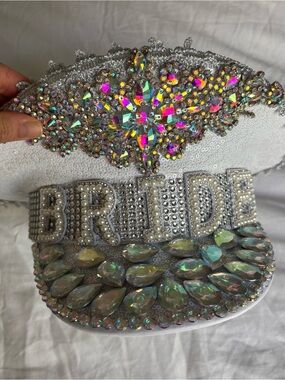 Bride Embellished White Captain Hat